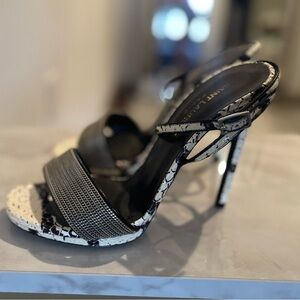 Saint Laurent Jane 110 Black&White Sandals sz 8